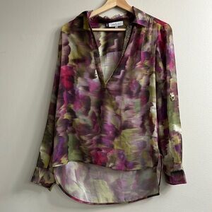 Purple and Green JLO Blouse